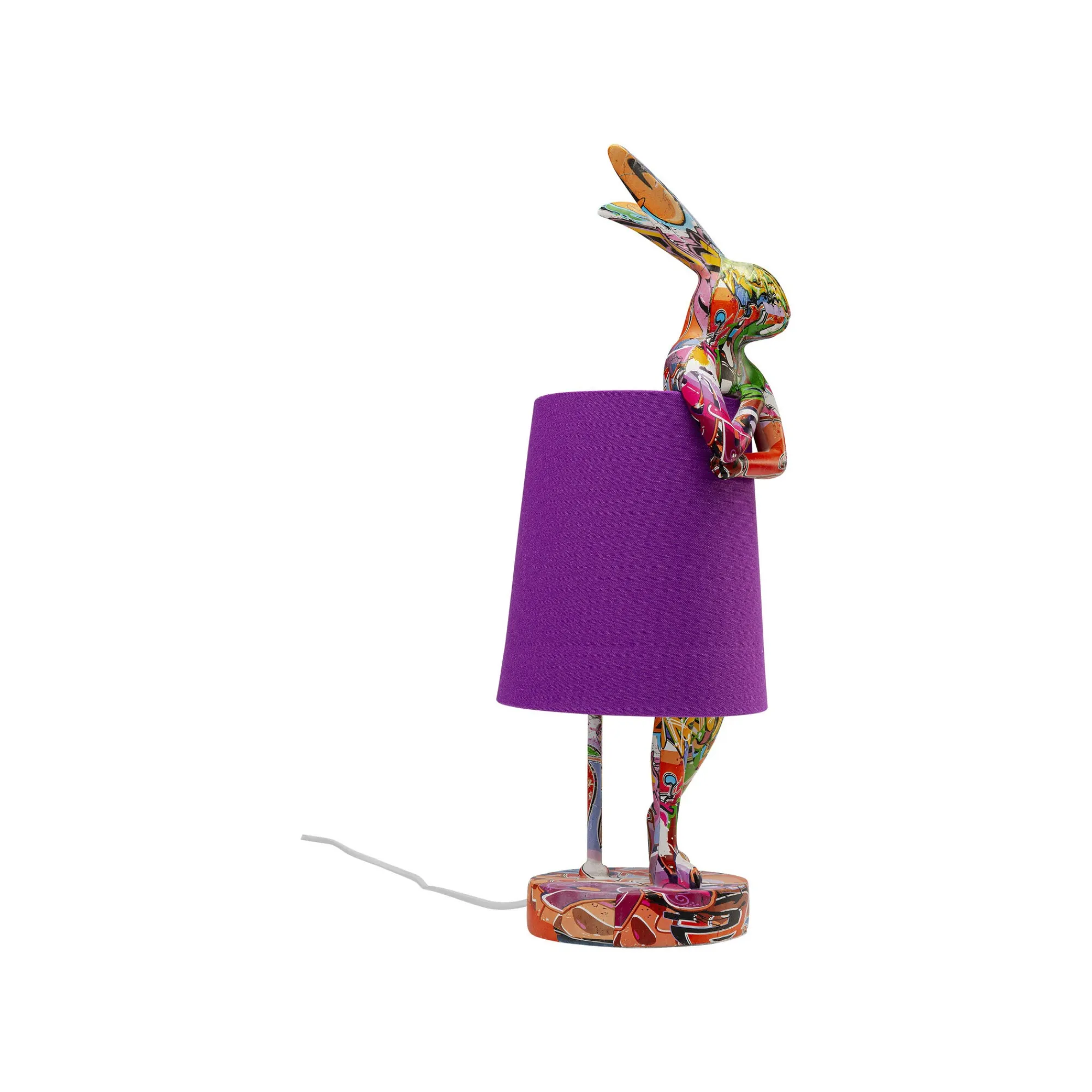 KARE Design Lampe Animal Lapin Graffiti Et Violette 50cm ^ Lampe De Table