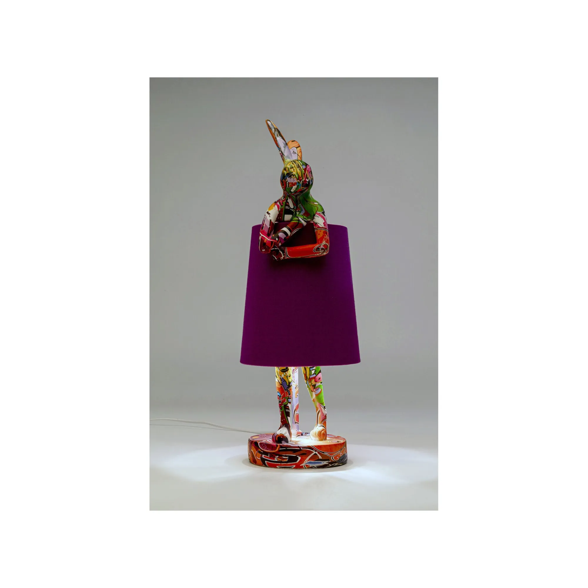 KARE Design Lampe Animal Lapin Graffiti Et Violette 50cm ^ Lampe De Table