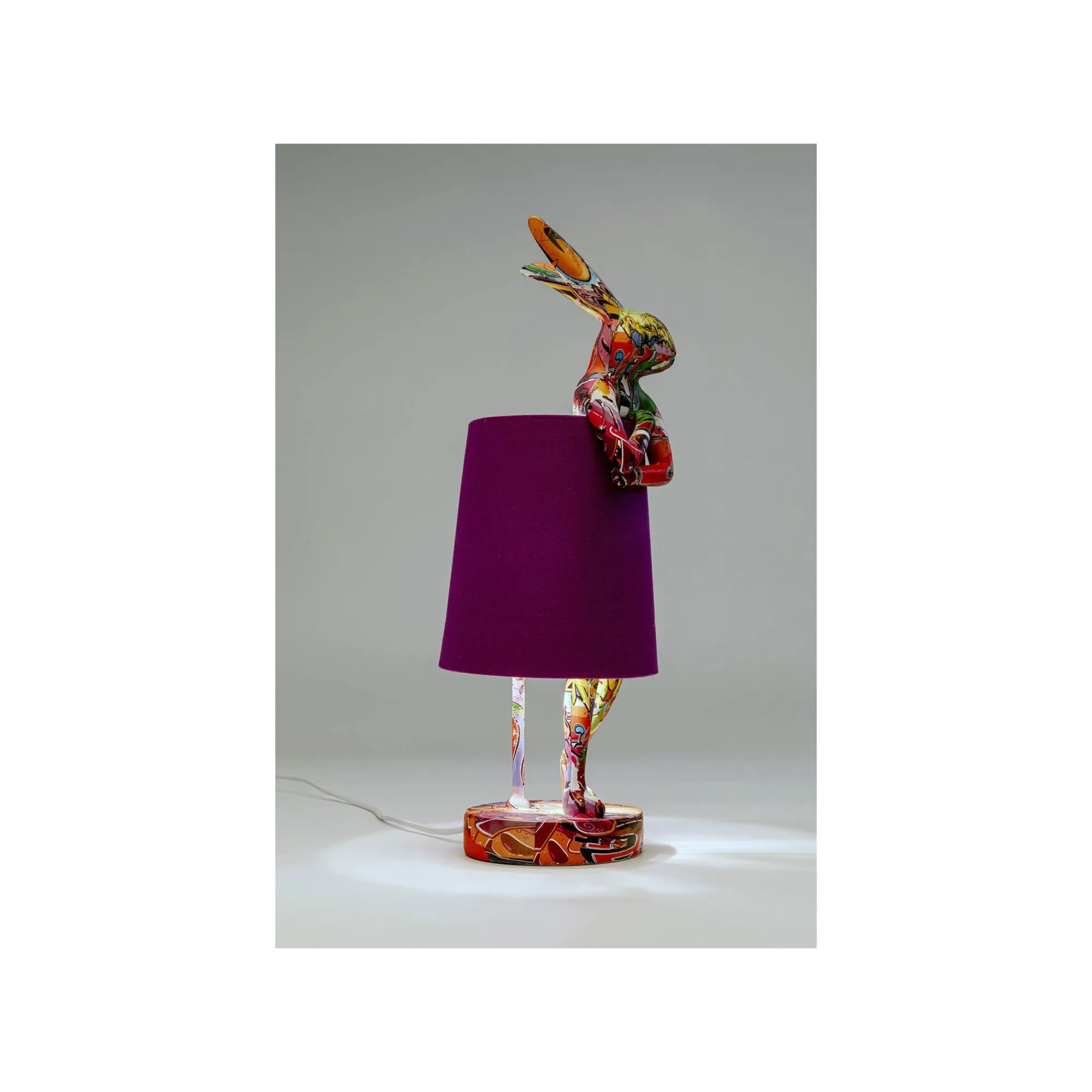 KARE Design Lampe Animal Lapin Graffiti Et Violette 50cm ^ Lampe De Table