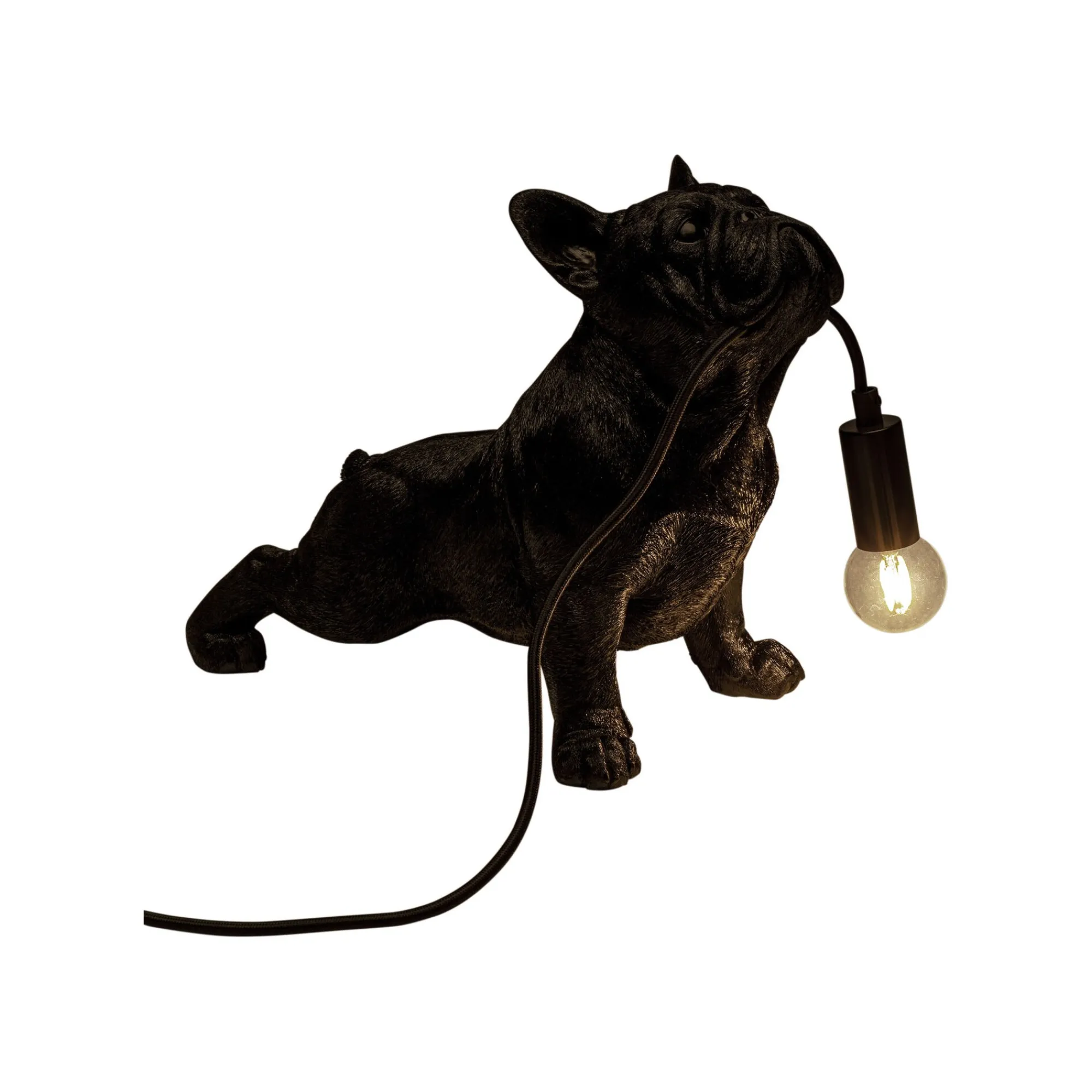 KARE Design Lampe Bouledogue Noir ^ Lampe De Table