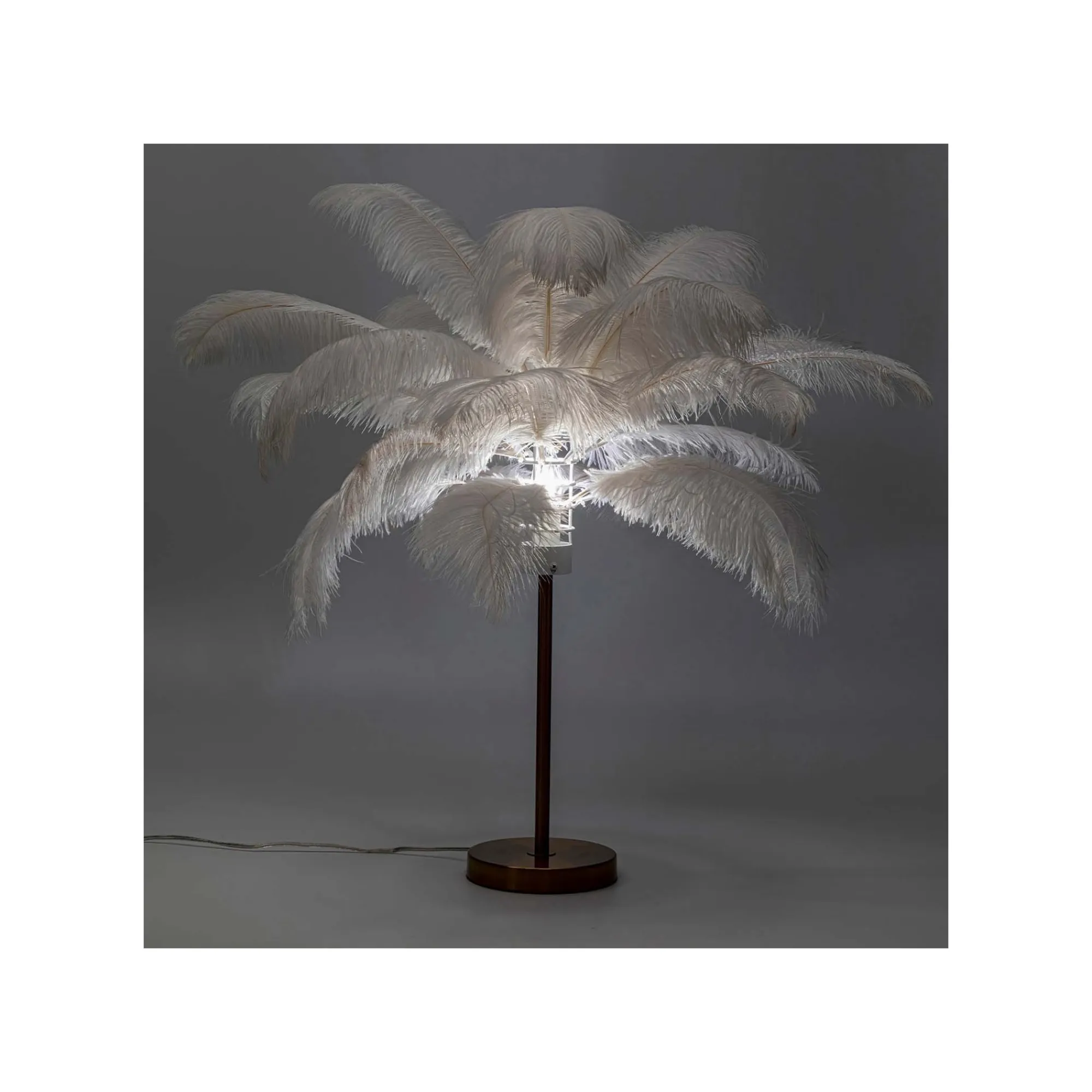 KARE Design Lampe Plumes Blanches ^ Lampe De Table