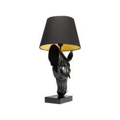 KARE Design Lampe Tête De Cheval Noire ^ Lampe De Table