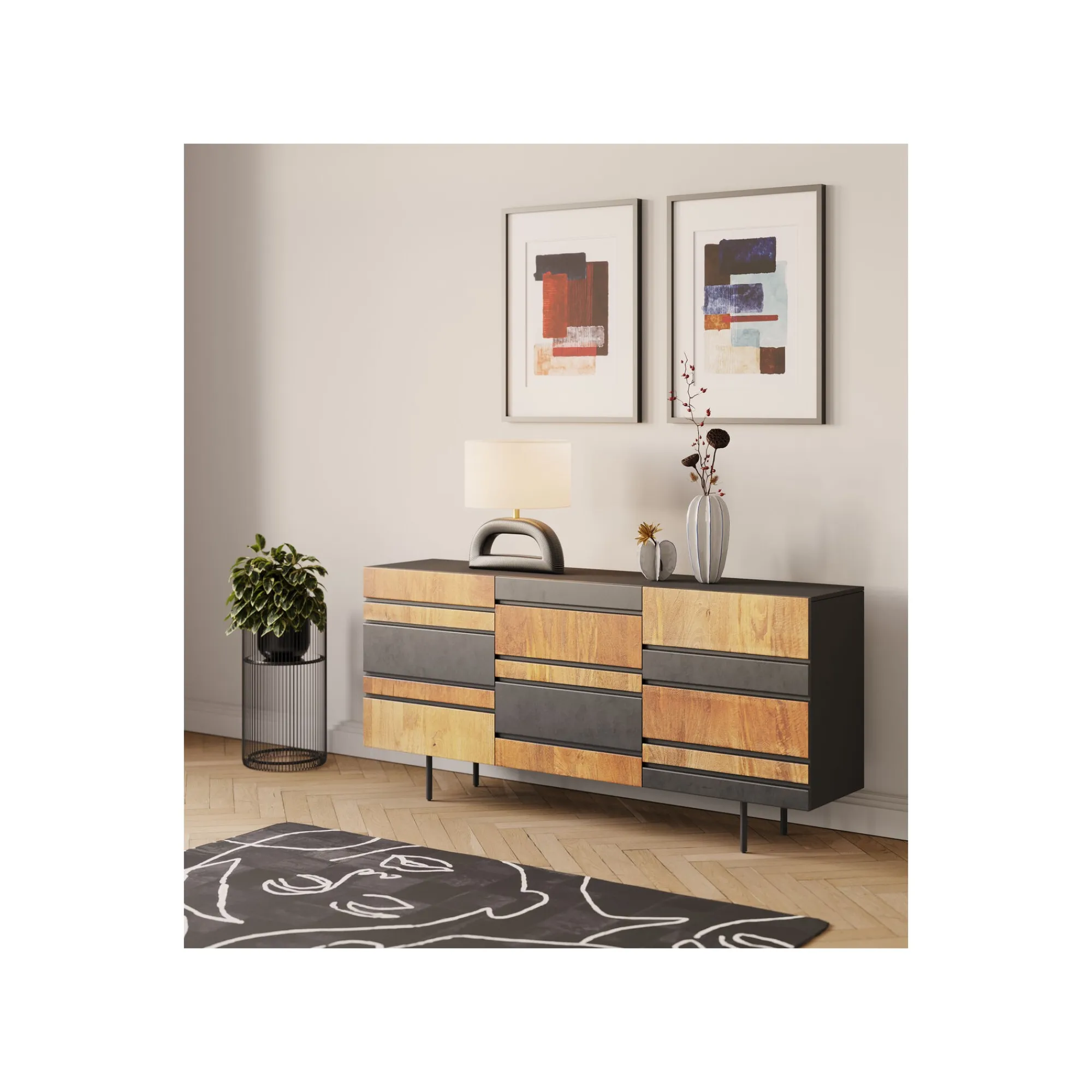 KARE Design Lampe Tube 52cm Noire Et Blanche ^ Lampe De Table