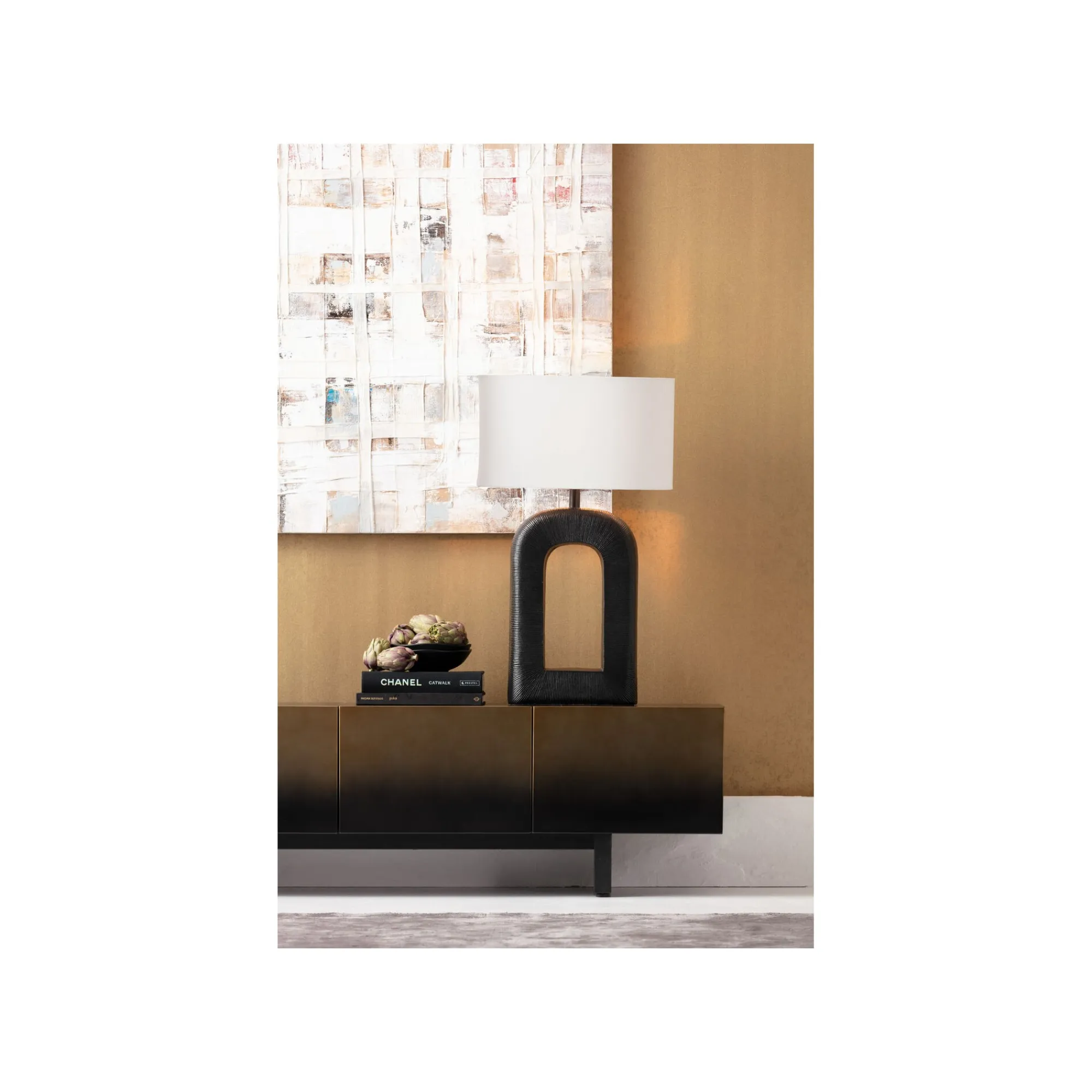 KARE Design Lampe Tube 79cm Noire Et Blanche ^ Lampe De Table