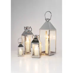 KARE Design Lanternes Giardino Set De 4 Argentées ^ Bougeoir & Lanterne