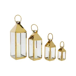 KARE Design Lanternes Giardino Set De 4 Dorées ^ Bougeoir & Lanterne