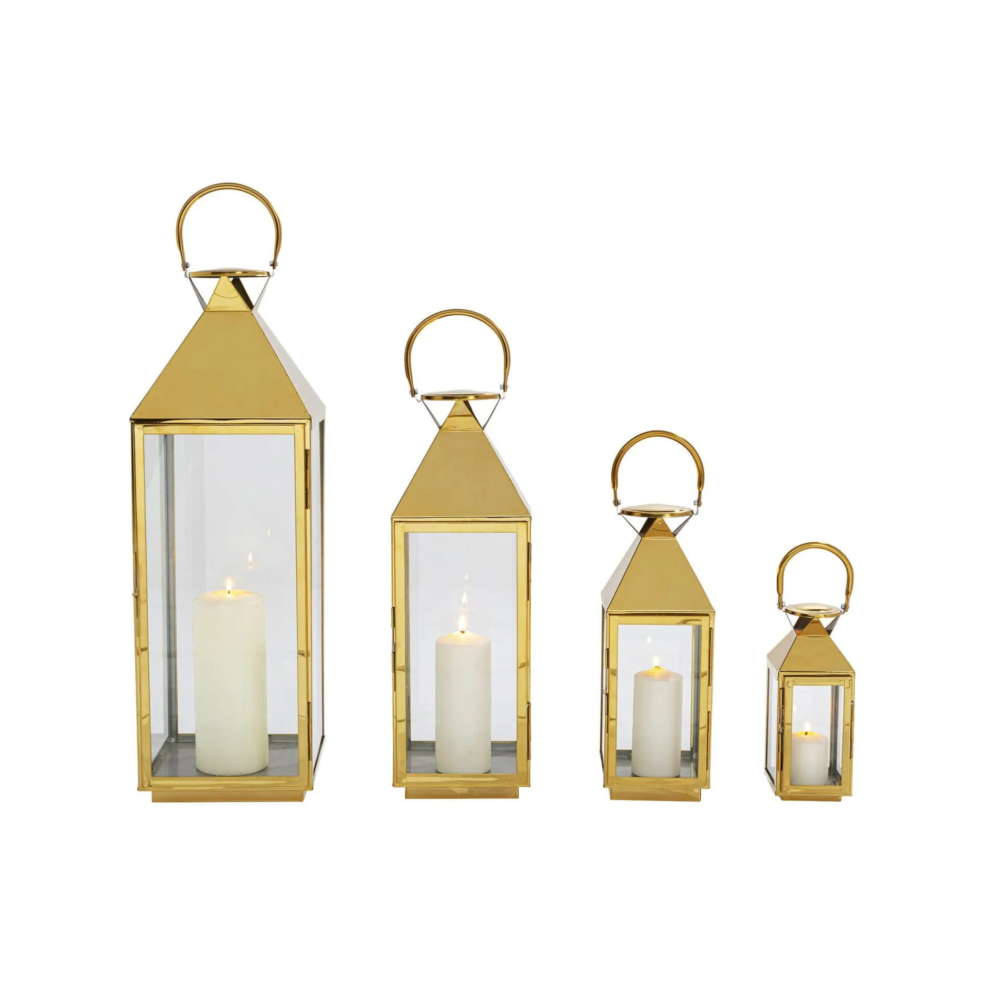 KARE Design Lanternes Giardino Set De 4 Dorées ^ Bougeoir & Lanterne