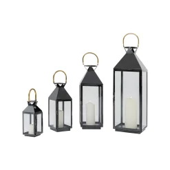 KARE Design Lanternes Giardino Set De 4 Noires ^ Bougeoir & Lanterne
