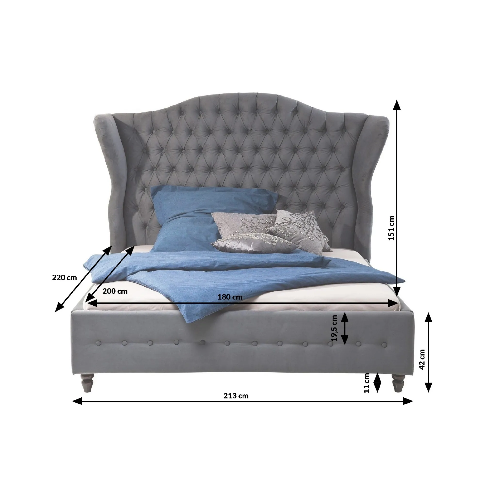 KARE Design Lit City Spirit 180x200cm Gris ^ Lit
