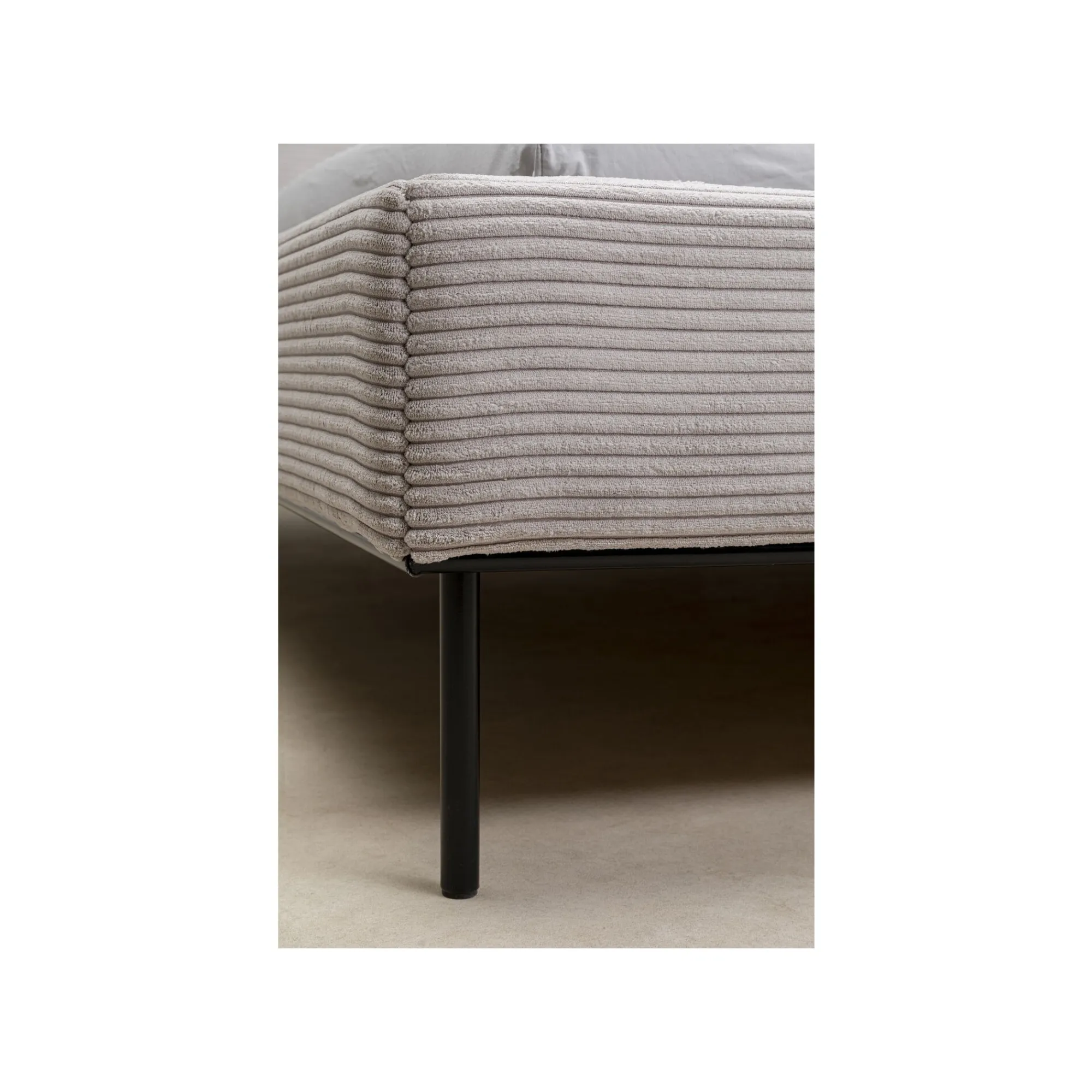 KARE Design Lit East Side Cord Côtelé Gris ^ Lit