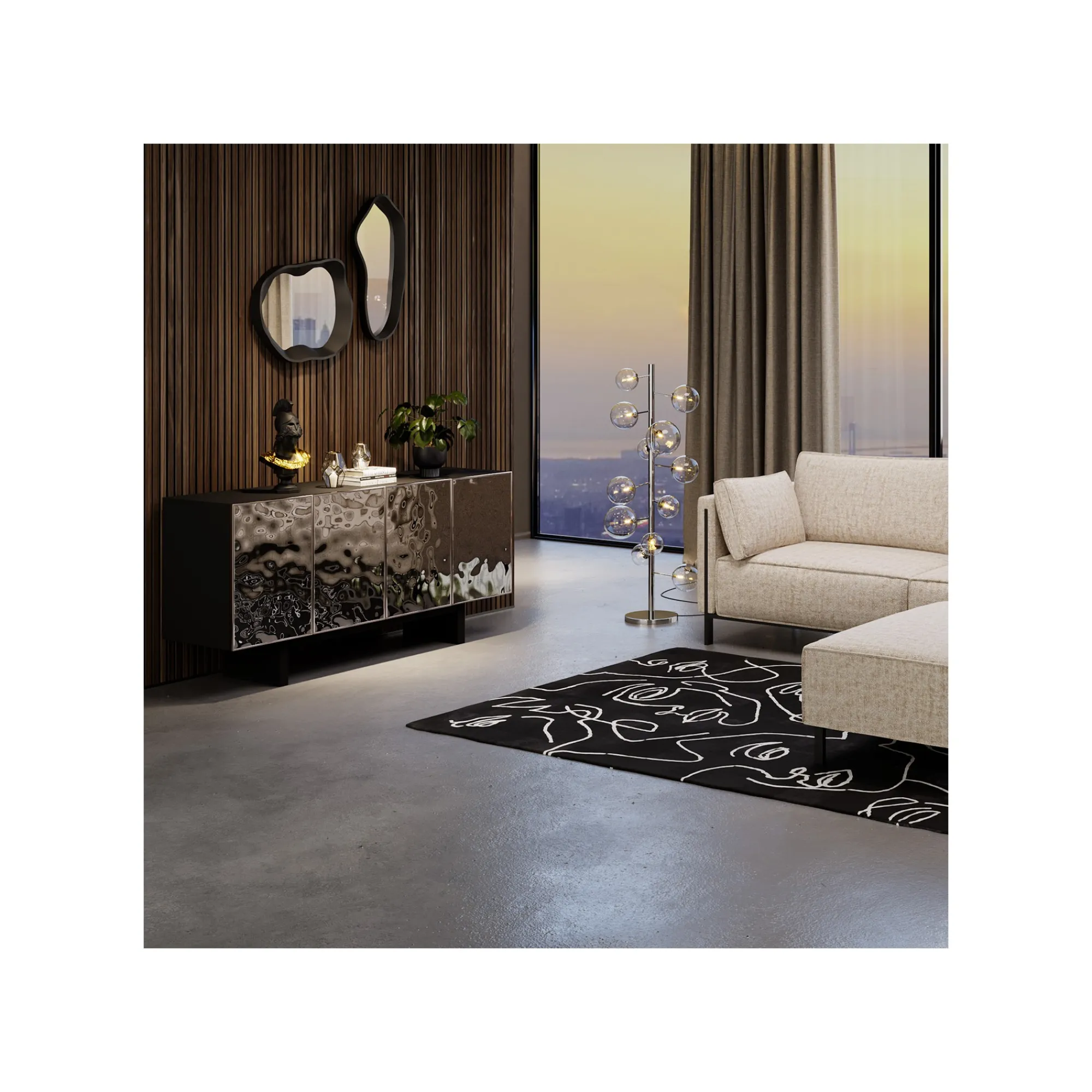 KARE Design Miroir Dynamic 34x40cm Noir ^ Miroir