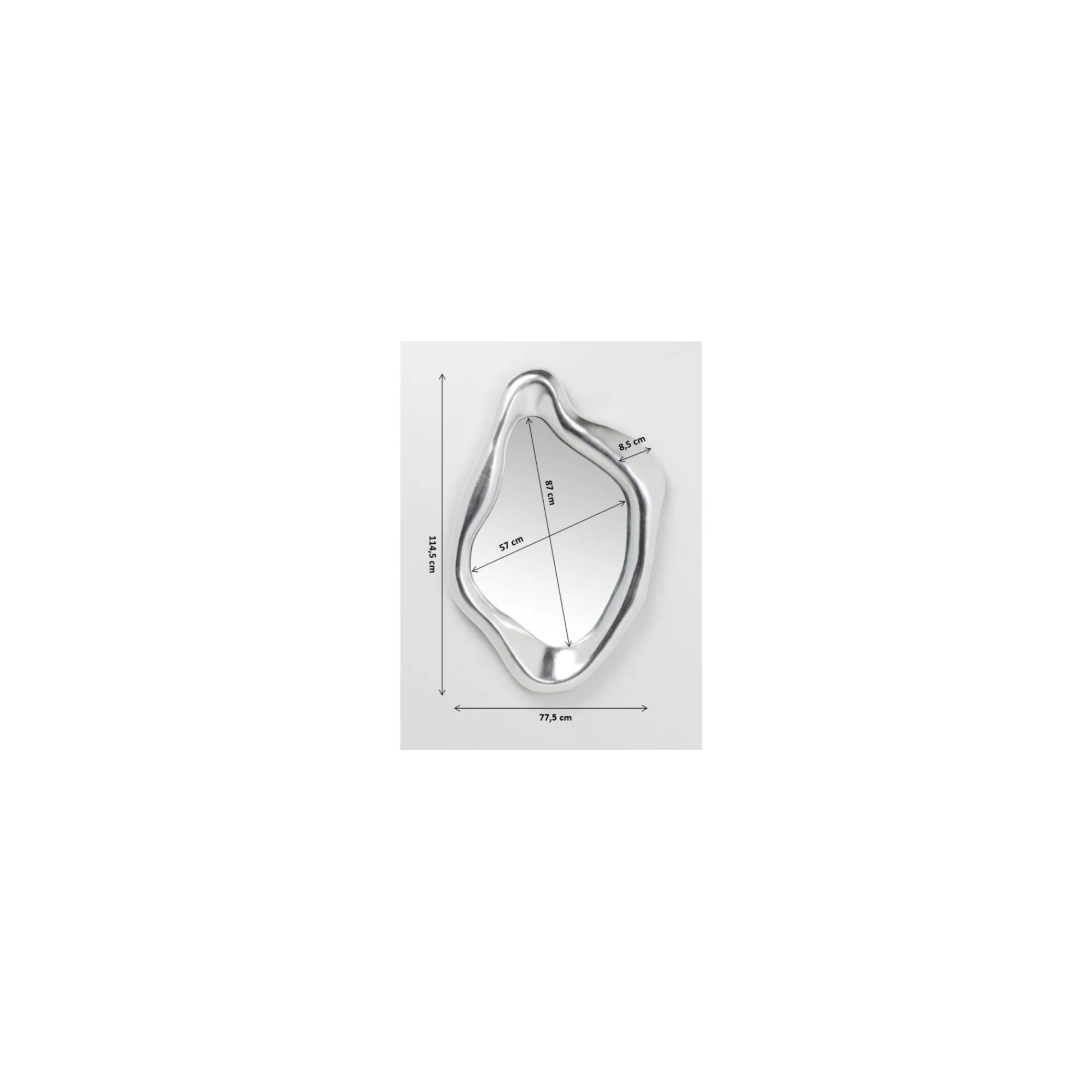 KARE Design Miroir Hologram 119x76cm Argenté ^ Miroir