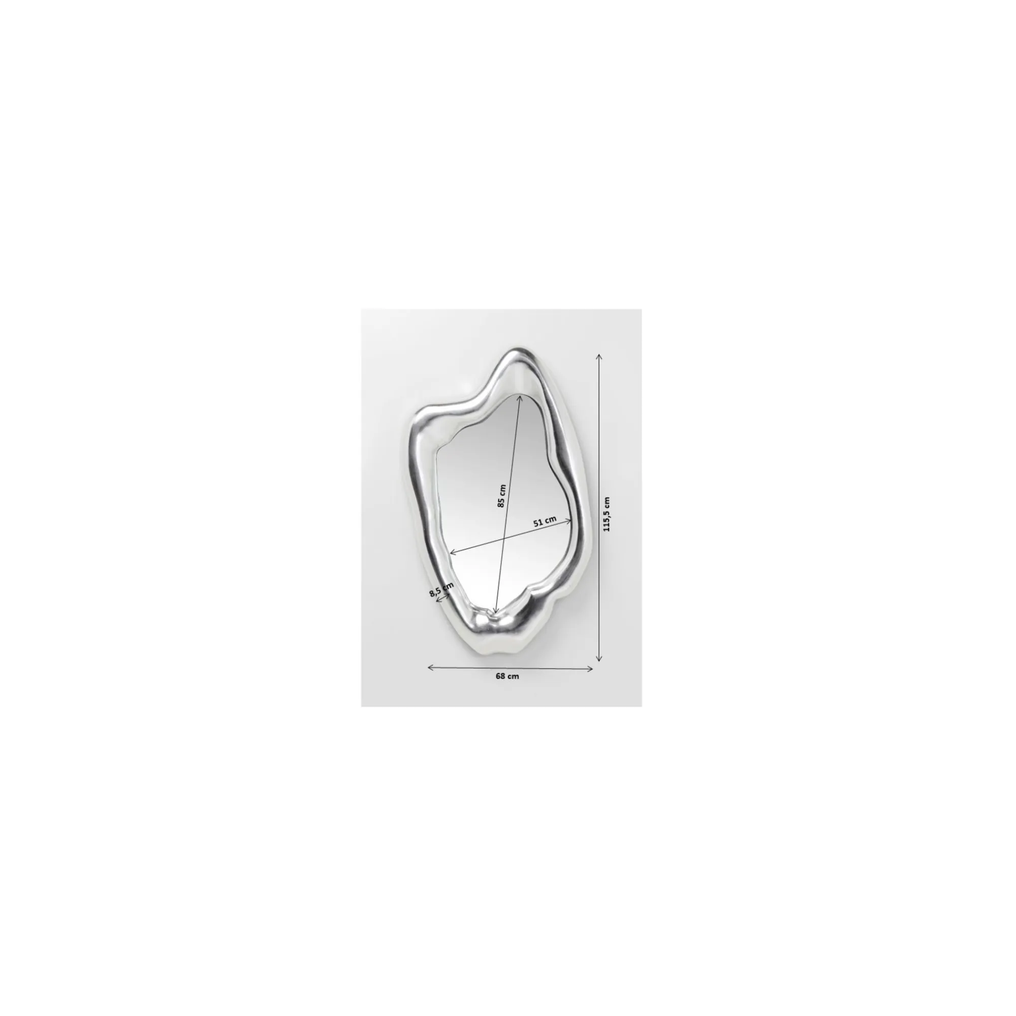KARE Design Miroir Hologram 117x68cm Argenté ^ Miroir