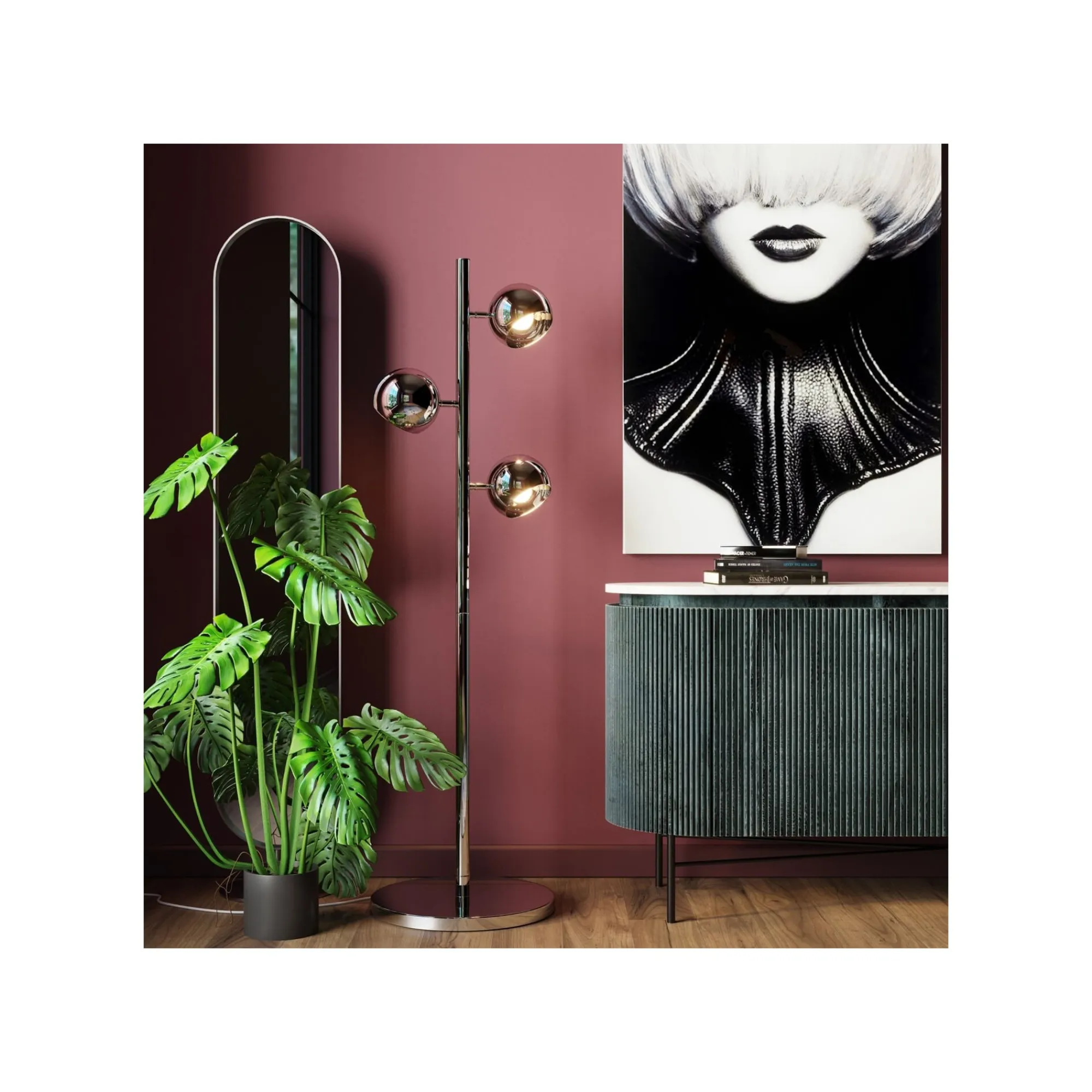 KARE Design Miroir Sur Pied Curve Chrome 170x40cm ^ Miroir