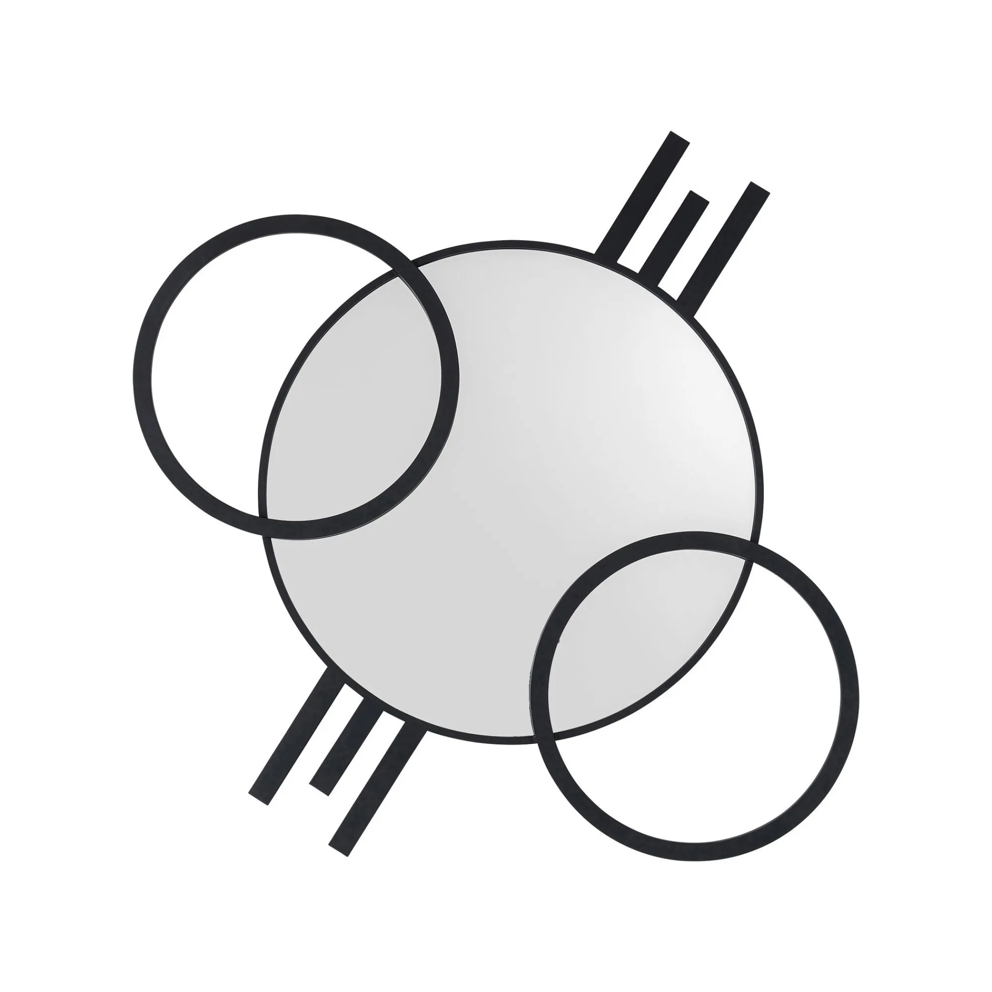 KARE Design Miroir Triple Cercle Noir 119x124cm ^ Miroir