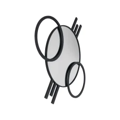KARE Design Miroir Triple Cercle Noir 119x124cm ^ Miroir