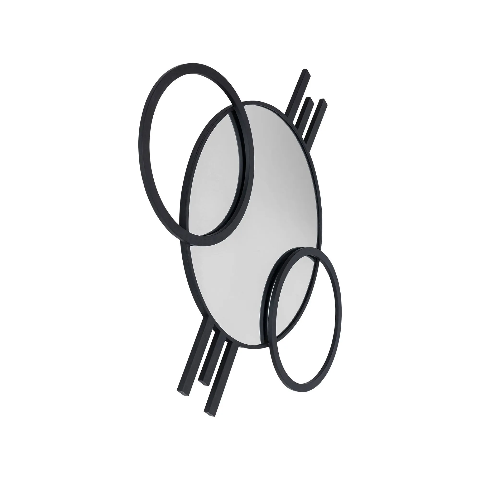 KARE Design Miroir Triple Cercle Noir 119x124cm ^ Miroir