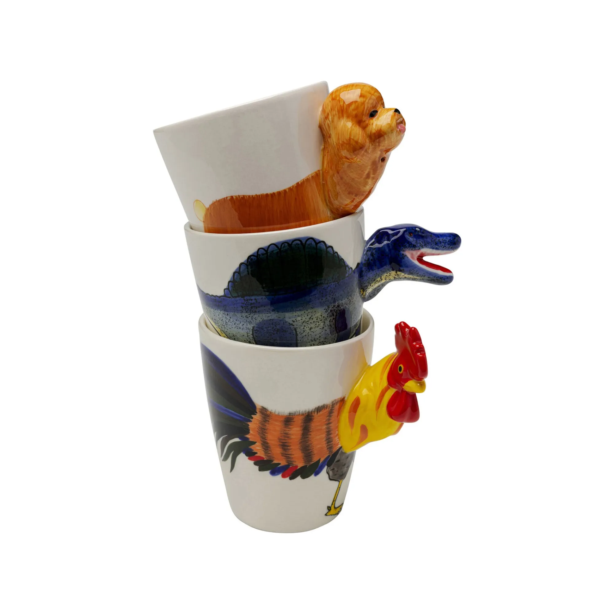 KARE Design Mugs Coq Set De 4 ^ Vaisselle