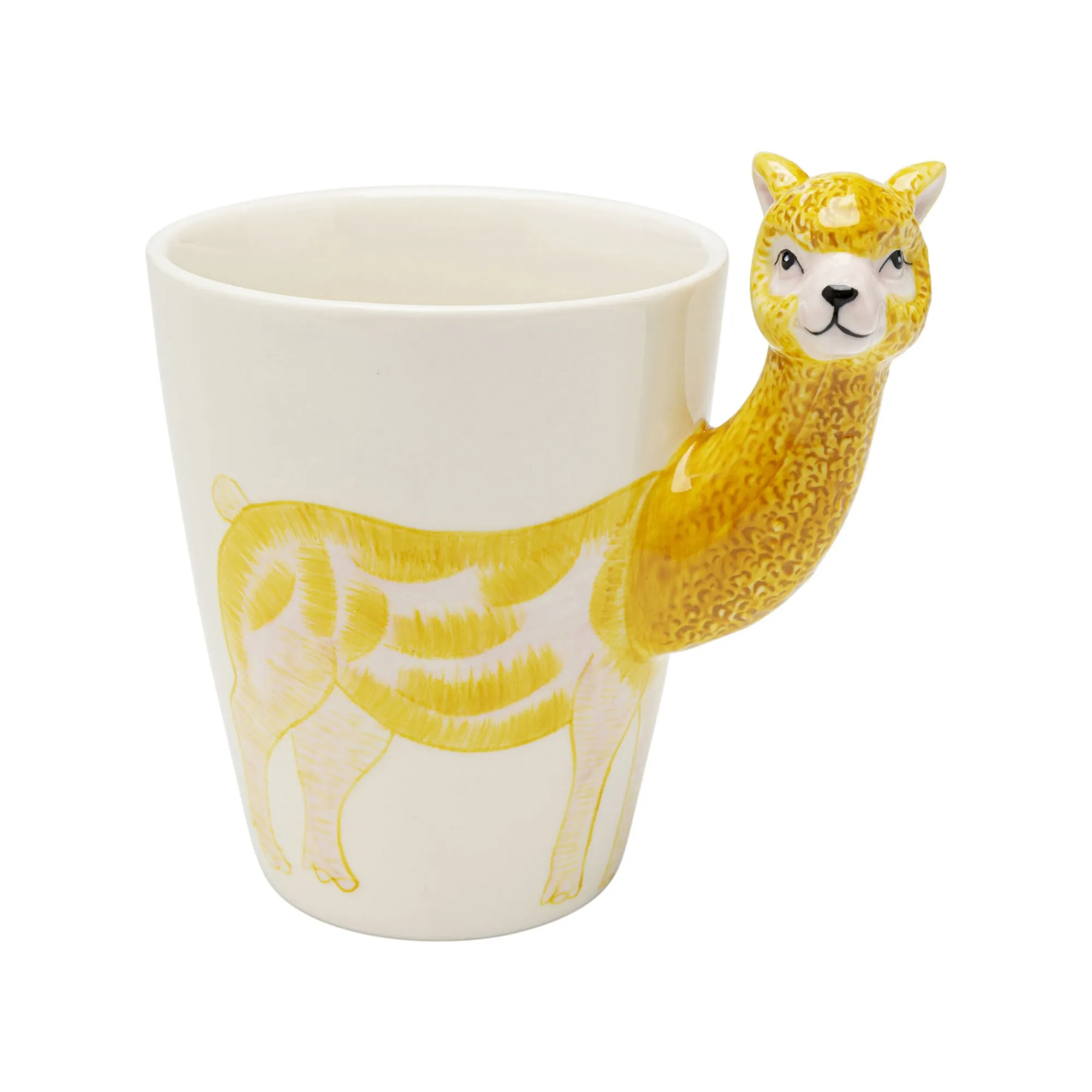 KARE Design Mugs Lama Jaune Set De 4 ^ Vaisselle