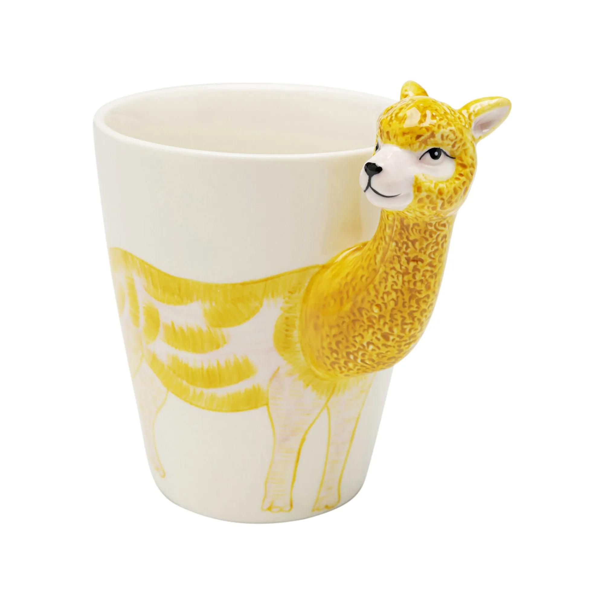 KARE Design Mugs Lama Jaune Set De 4 ^ Vaisselle