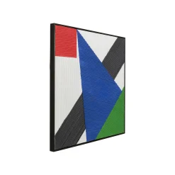 KARE Design Peinture Art Triangles 102x102cm Bleue ^ Tableau