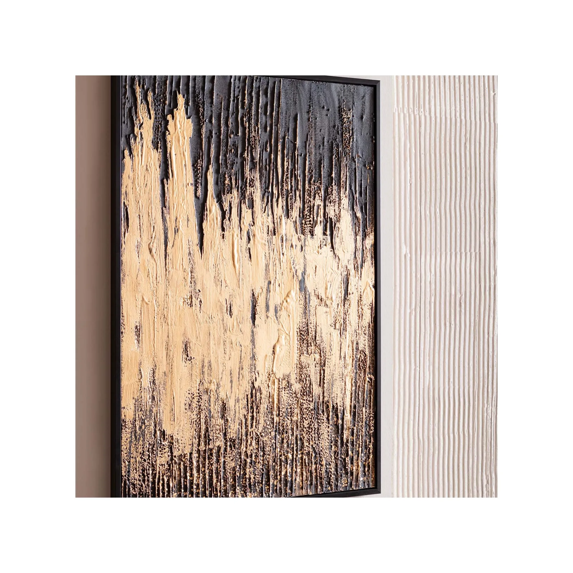 KARE Design Peinture Frame Abstract Noire 80x120cm ^ Tableau