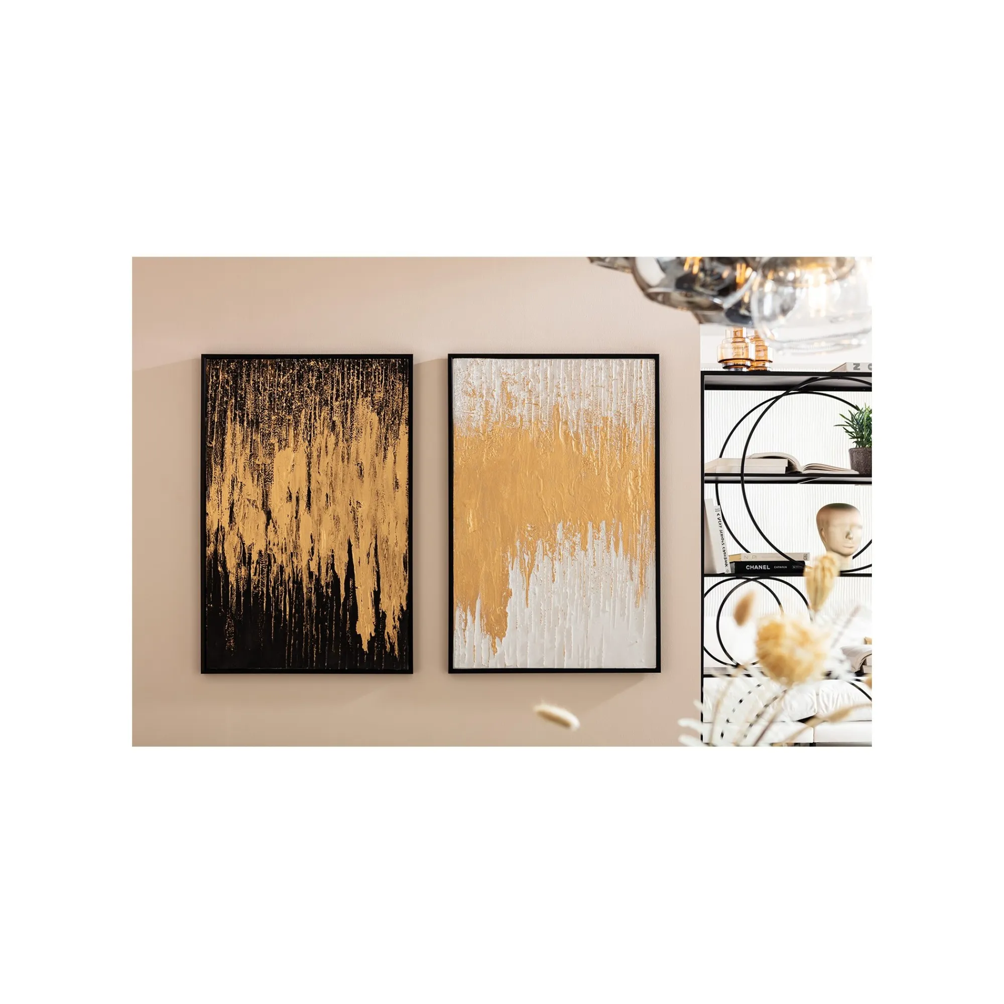 KARE Design Peinture Frame Abstract Noire 80x120cm ^ Tableau