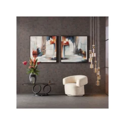 KARE Design Peinture Visione Obliquo 100x100cm ^ Tableau
