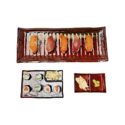 KARE Design Plats Ari Rouges Et Gris Set De 3 ^ Vaisselle