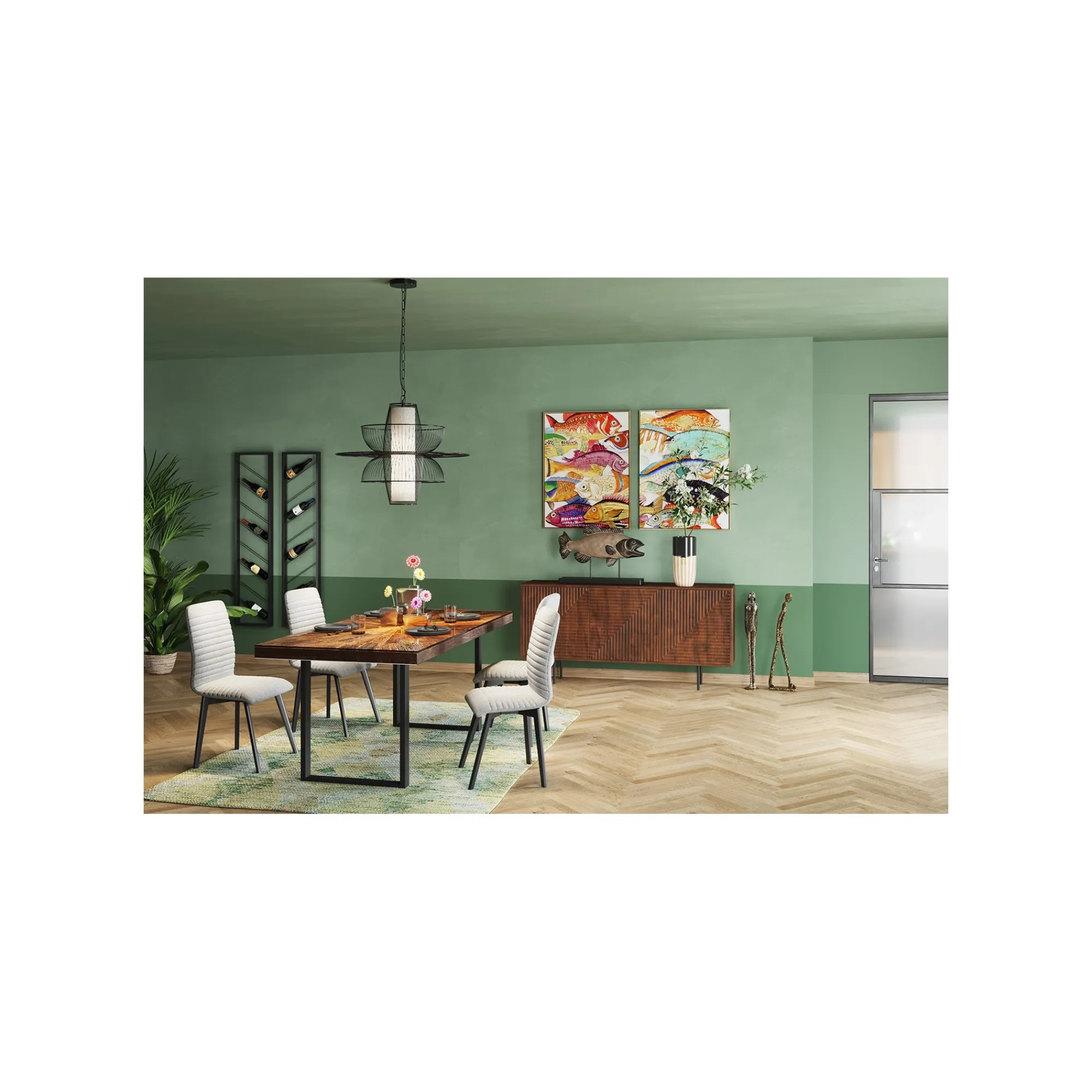 KARE Design Porte-bouteilles Mural Bistro Uno 160cm ^ Portebouteilles