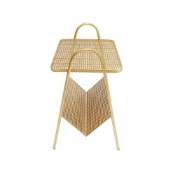 KARE Design Porte-magazines Doré 53cm ^ Table D'Appoint & De Chevet