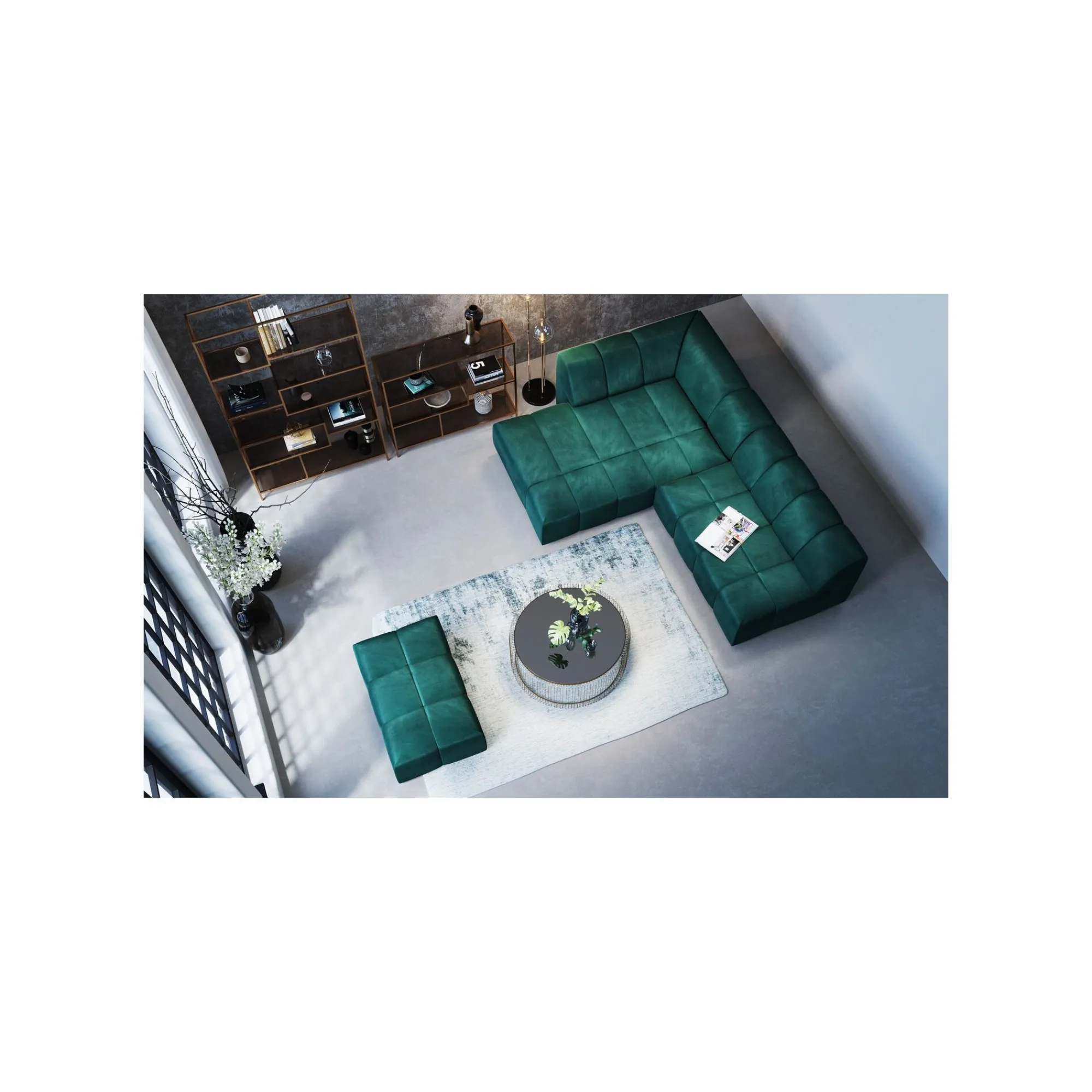 KARE Design Pouf Belami Vert Foncé ^ Tabouret & Pouf