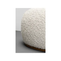 KARE Design Pouf Pebble Boucle Blanc ^ Tabouret & Pouf