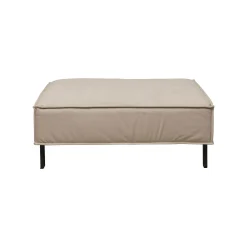 KARE Design Pouf Victor Cuir Gris ^ Tabouret & Pouf