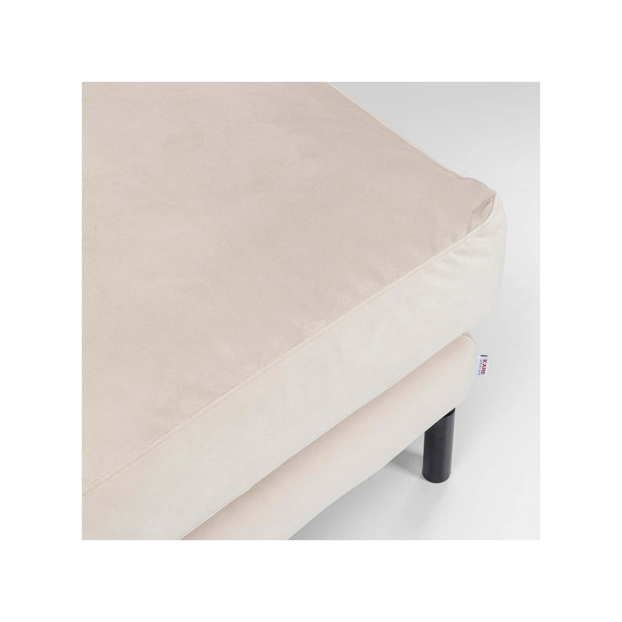 KARE Design Repose-pieds Discovery Velours Crème ^ Tabouret & Pouf