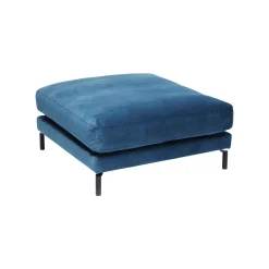 KARE Design Repose-pieds Lullaby Velours Bleu Pétrole ^ Tabouret & Pouf