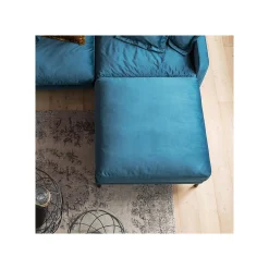KARE Design Repose-pieds Lullaby Velours Bleu Pétrole ^ Tabouret & Pouf