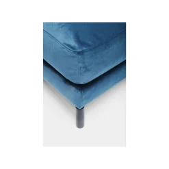 KARE Design Repose-pieds Lullaby Velours Bleu Pétrole ^ Tabouret & Pouf