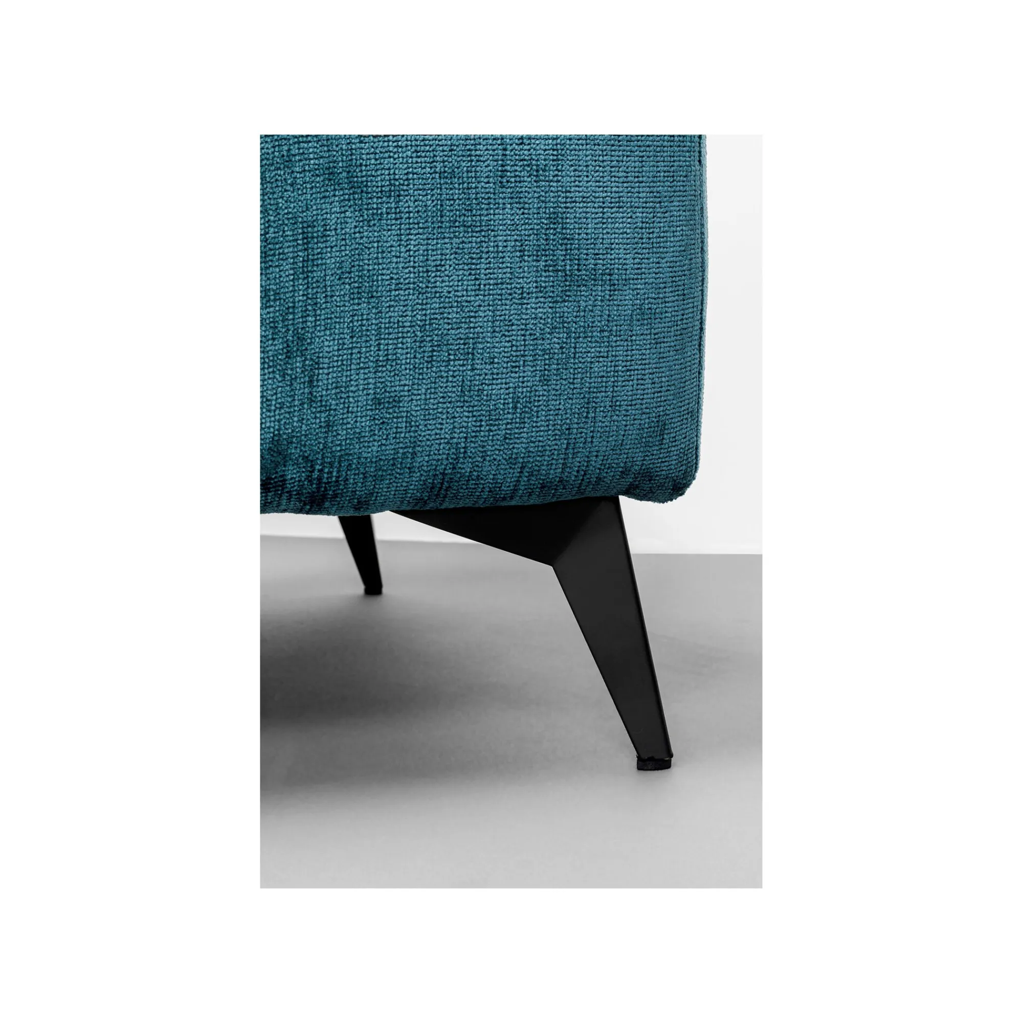 KARE Design Repose-pieds Nia Velours Bleu ^ Tabouret & Pouf