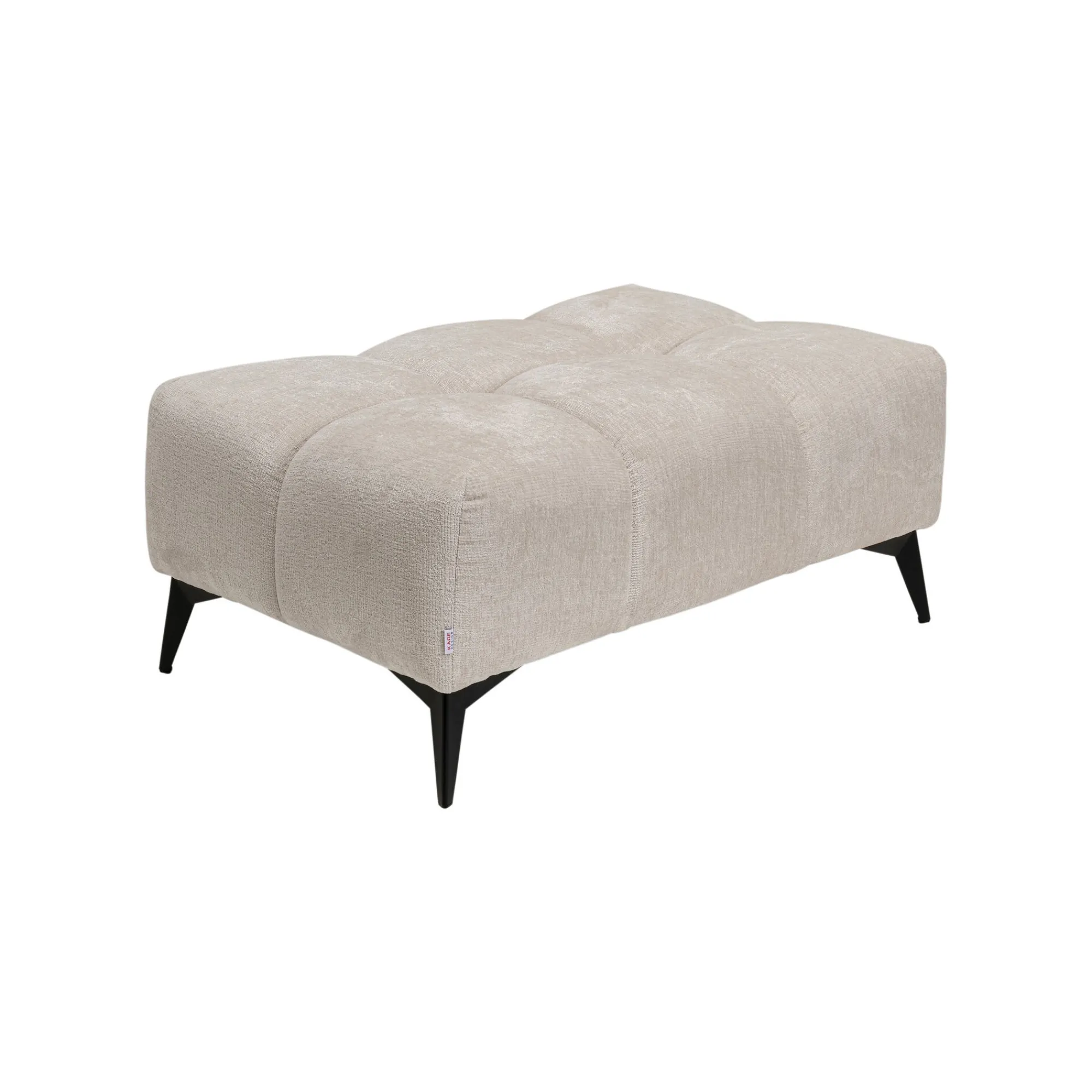 KARE Design Repose-pieds Nia Velours Crème ^ Tabouret & Pouf