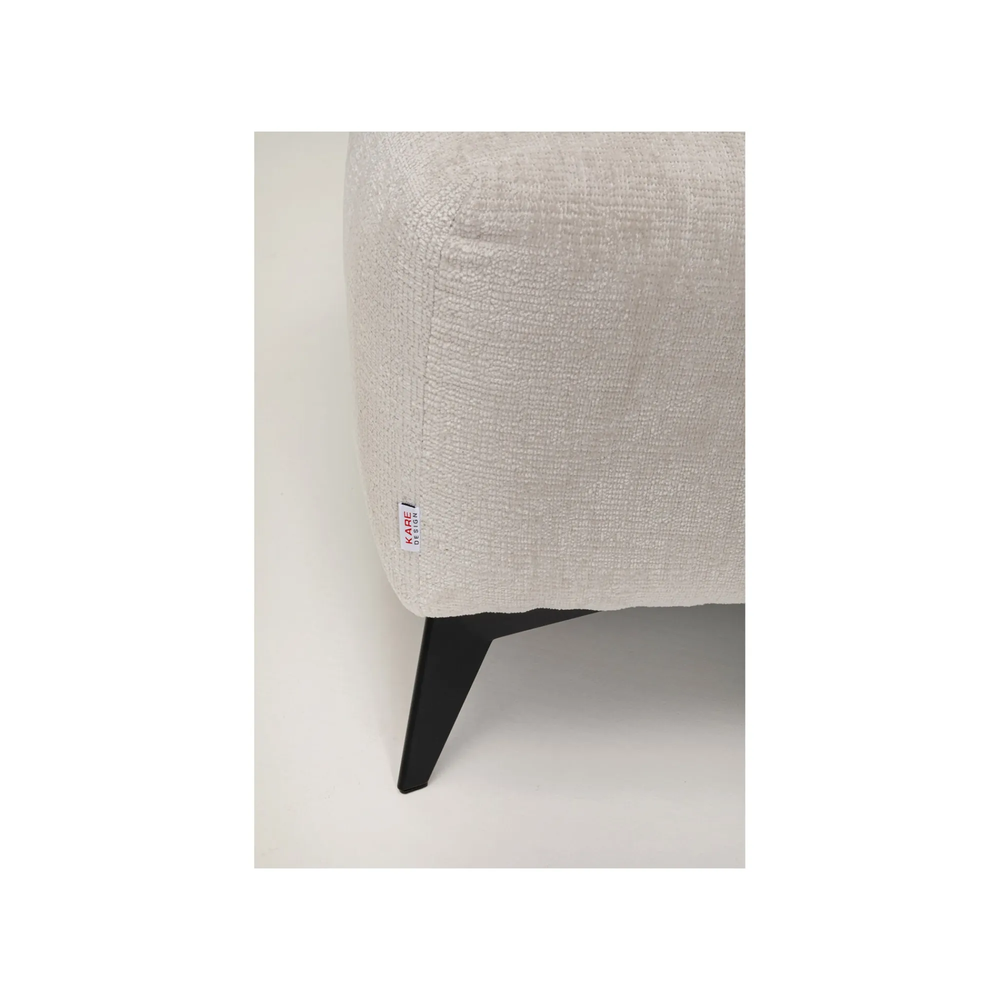 KARE Design Repose-pieds Nia Velours Crème ^ Tabouret & Pouf