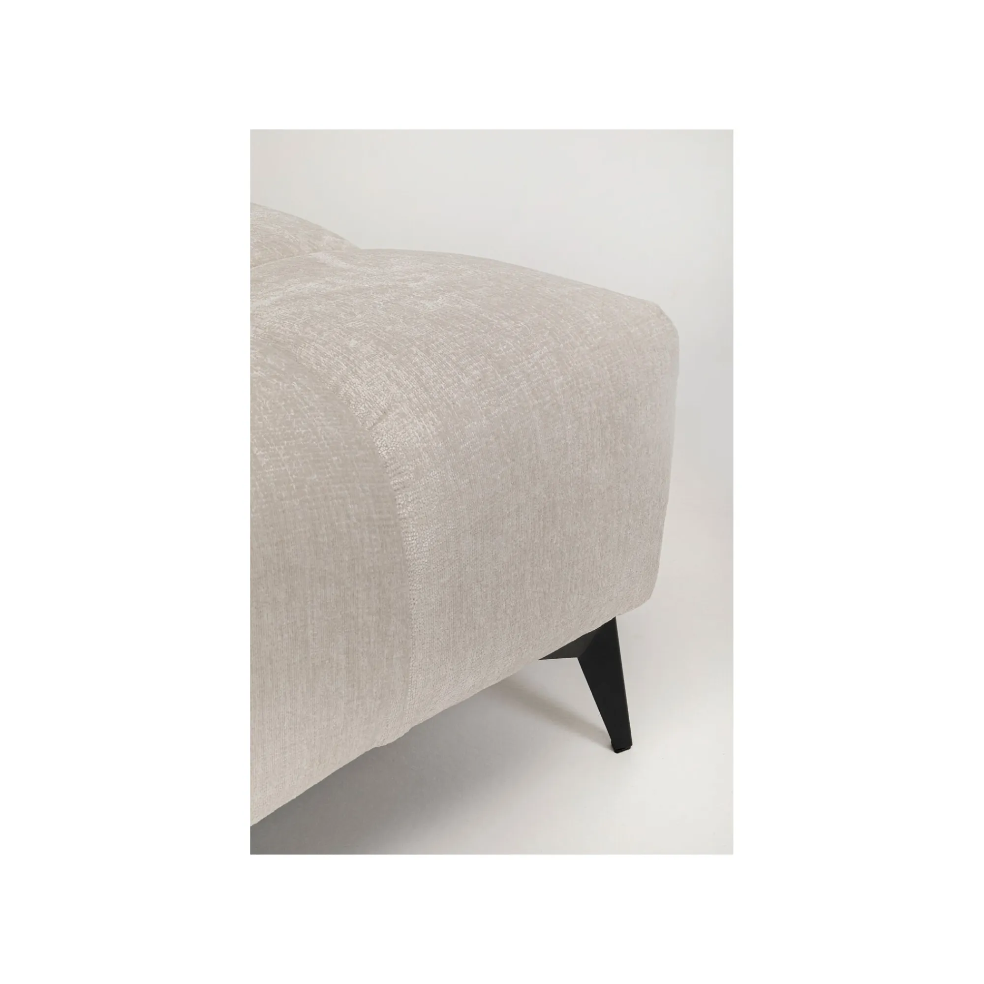 KARE Design Repose-pieds Nia Velours Crème ^ Tabouret & Pouf