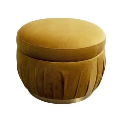 KARE Design Repose-pieds Nube Velours Jaune ^ Tabouret & Pouf