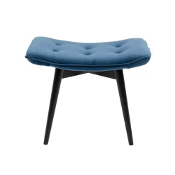 KARE Design Repose-pieds Vicky Velours Bleu Pétrole ^ Tabouret & Pouf