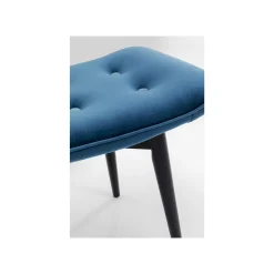 KARE Design Repose-pieds Vicky Velours Bleu Pétrole ^ Tabouret & Pouf