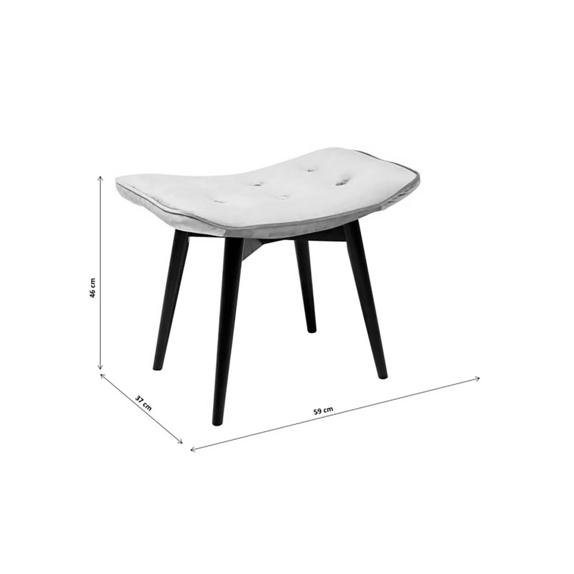 KARE Design Repose-pieds Vicky Velours Bleu Pétrole ^ Tabouret & Pouf