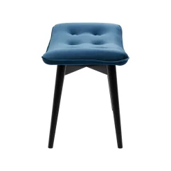 KARE Design Repose-pieds Vicky Velours Bleu Pétrole ^ Tabouret & Pouf