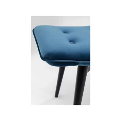 KARE Design Repose-pieds Vicky Velours Bleu Pétrole ^ Tabouret & Pouf