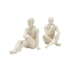 KARE Design Serre-livres Hommes Assis Blancs Set De 2 ^ Serrelivres