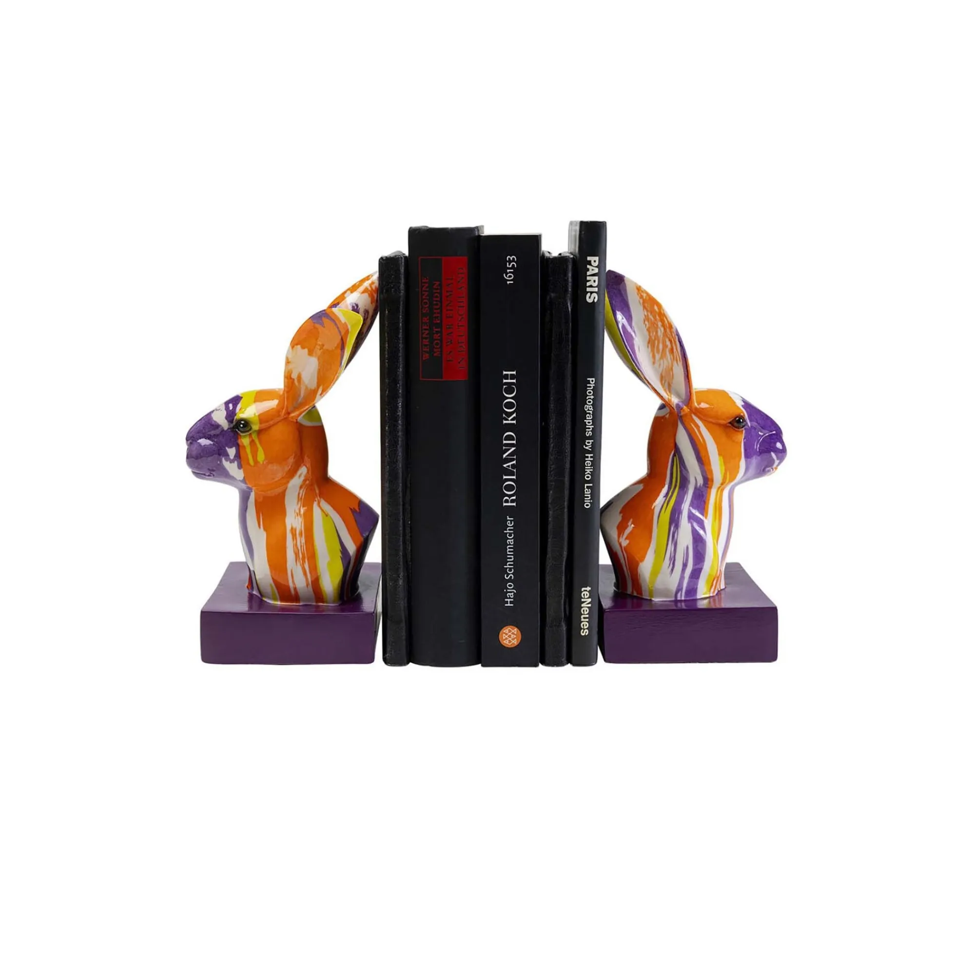 KARE Design Serre-livres Lapins Coulées De Peinture Set De 2 ^ Serrelivres